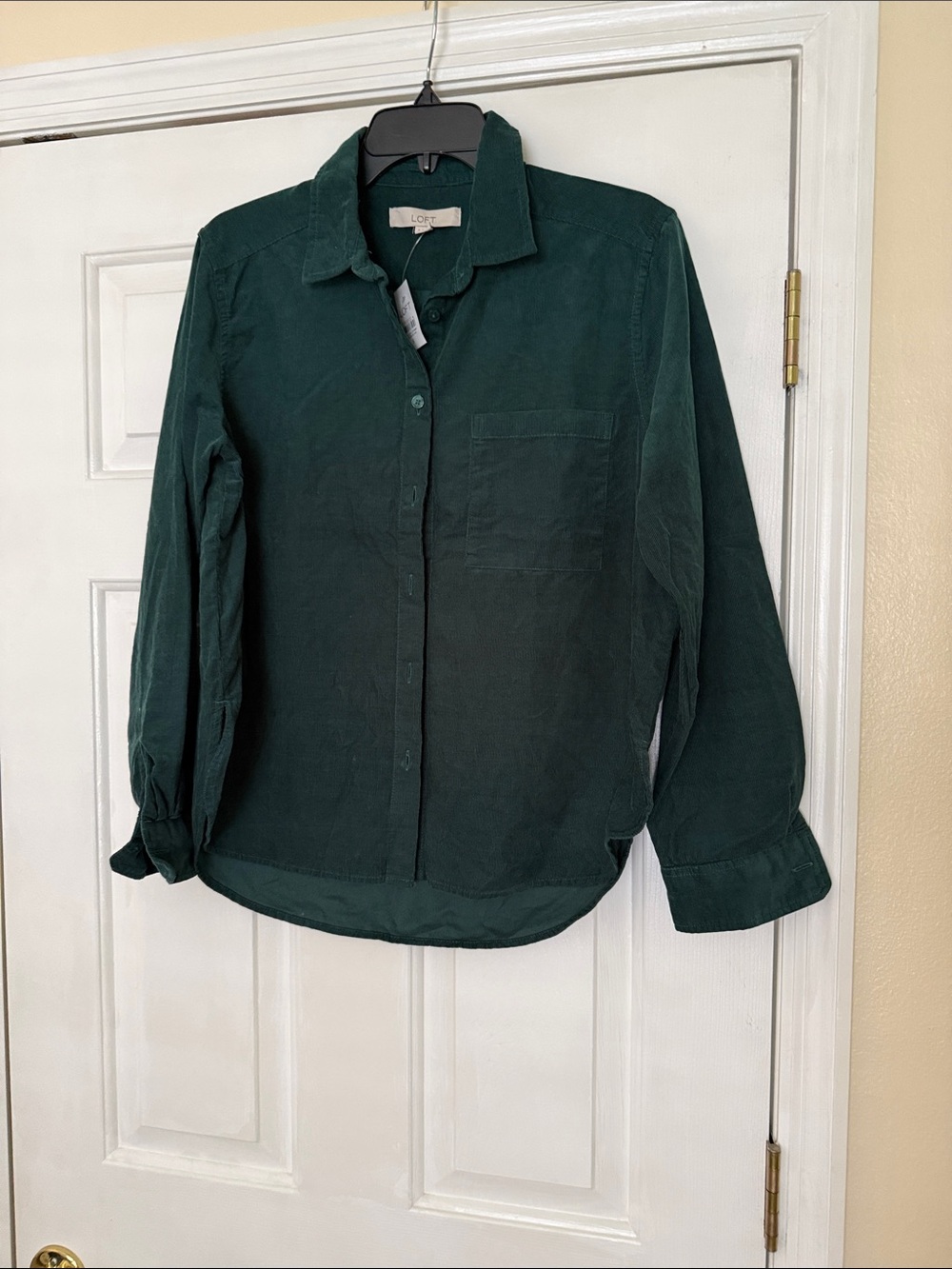 LOFT Forest Green Corduroy Button-Down Shirt